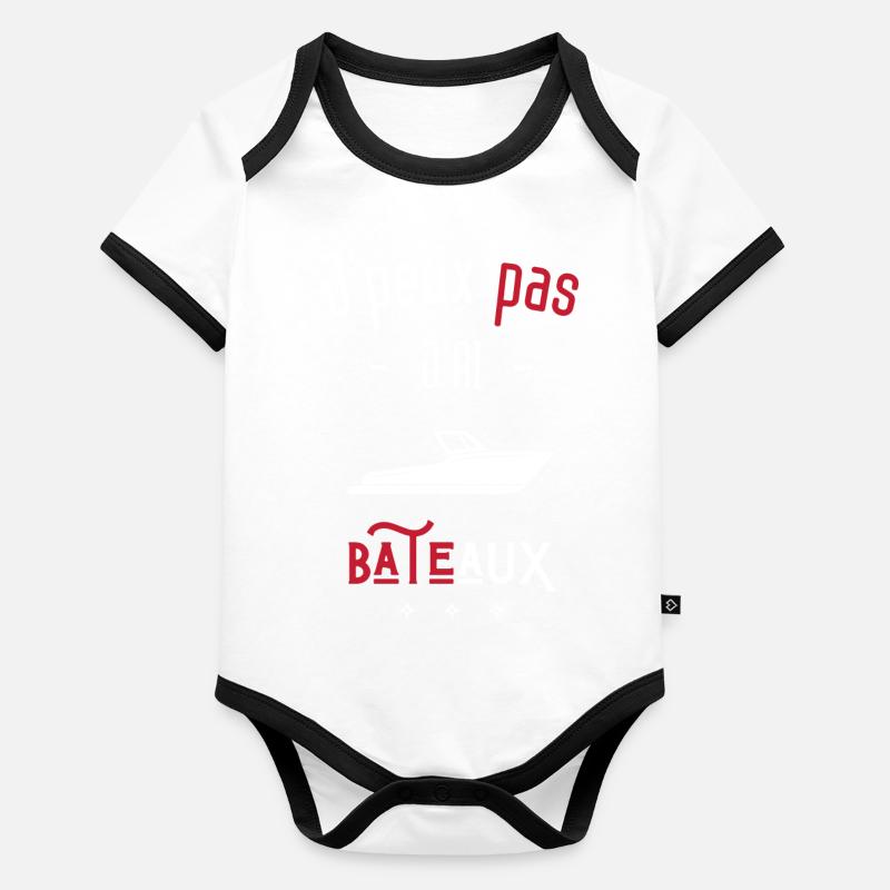 J'peux pas j'ai bâteau Body Bébé bio contrasté manches courtes