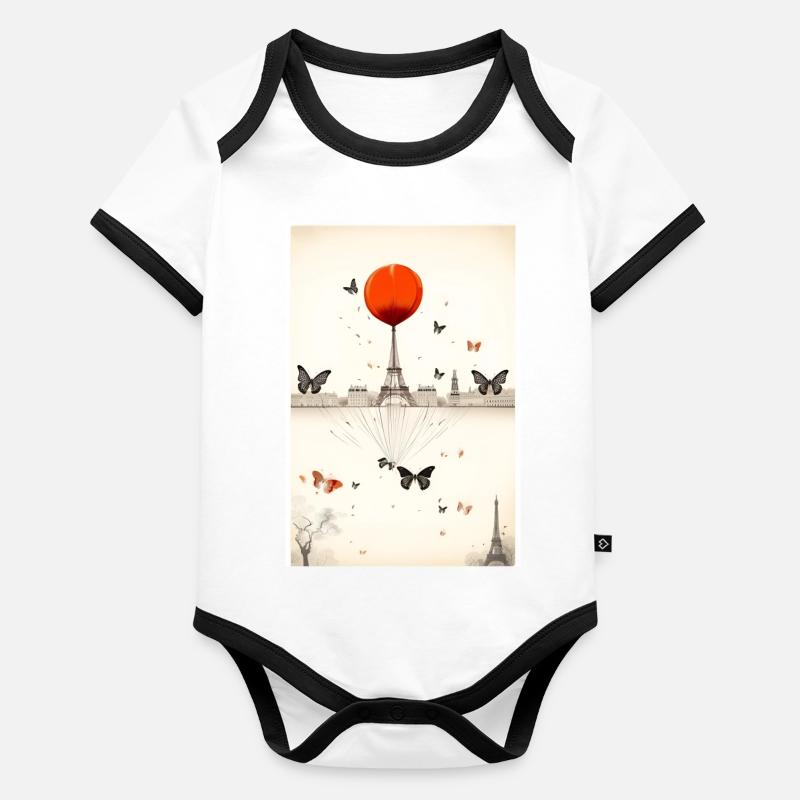 Paris Art Organic Baby Contrasting Bodysuit