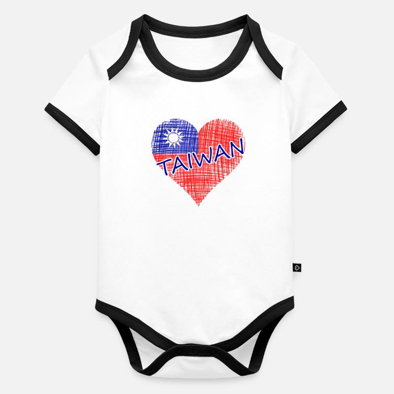 Taiwan Heart Baby Bio-Kurzarm-Kontrastbody