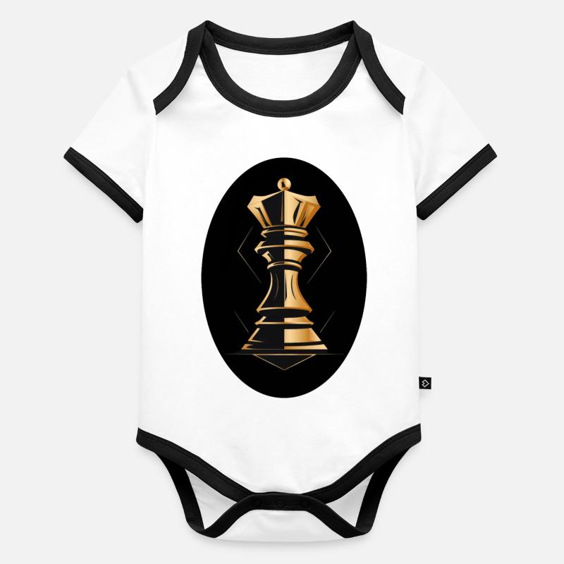 Schach Figur König Baby Bio-Kurzarm-Kontrastbody