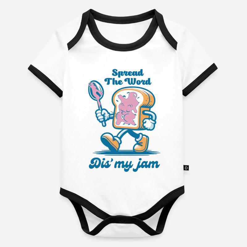 Spread The Word Dis' My Jam Funny Organic Baby Contrasting Bodysuit