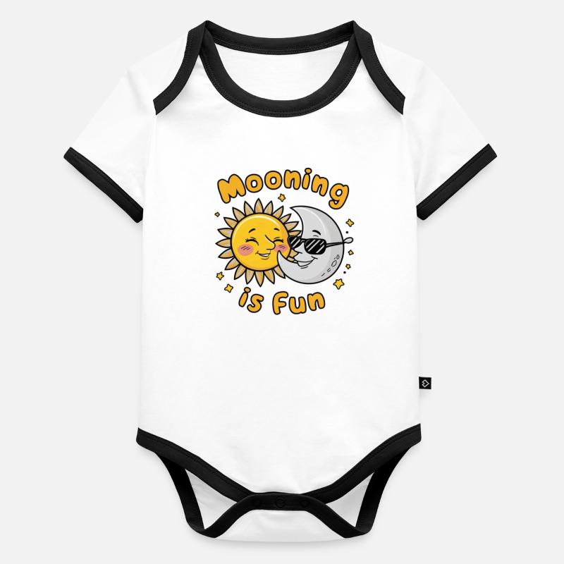 Solar Eclipse Funny Mooning The Sun Is Fun Organic Baby Contrasting Bodysuit
