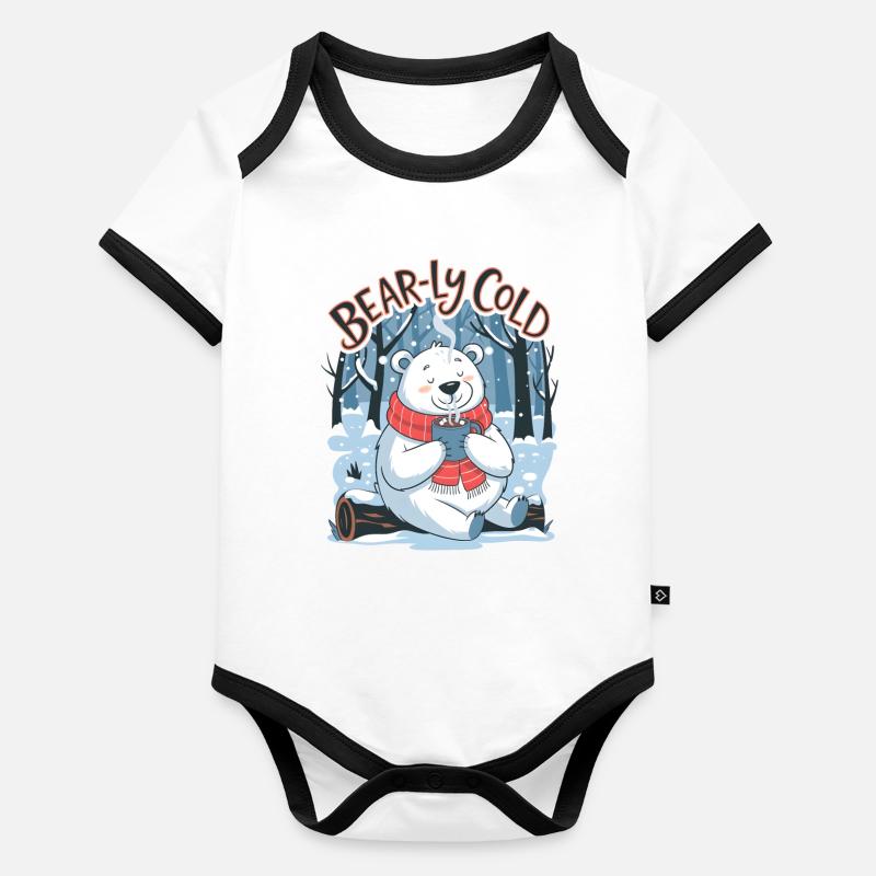 Bear-ly Cold Organic Baby Contrasting Bodysuit