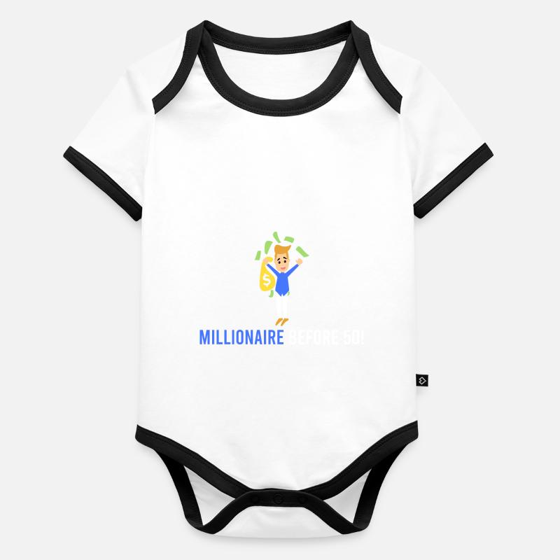 Millionnaire devant 50 ! Body Bébé bio contrasté manches courtes