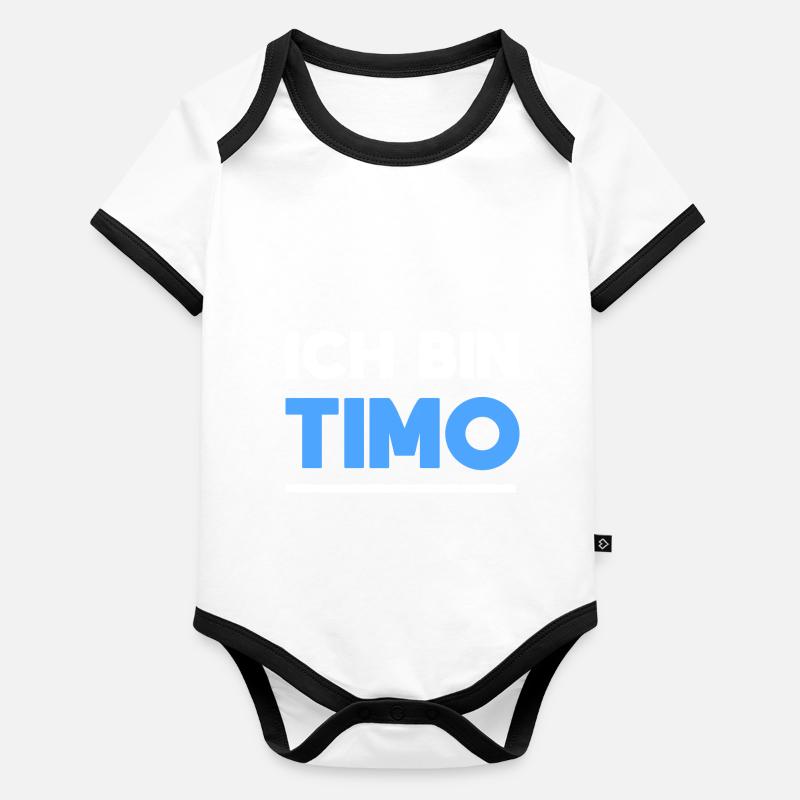 Timo Name Spruch für stolze Timos Baby Bio-Kurzarm-Kontrastbody