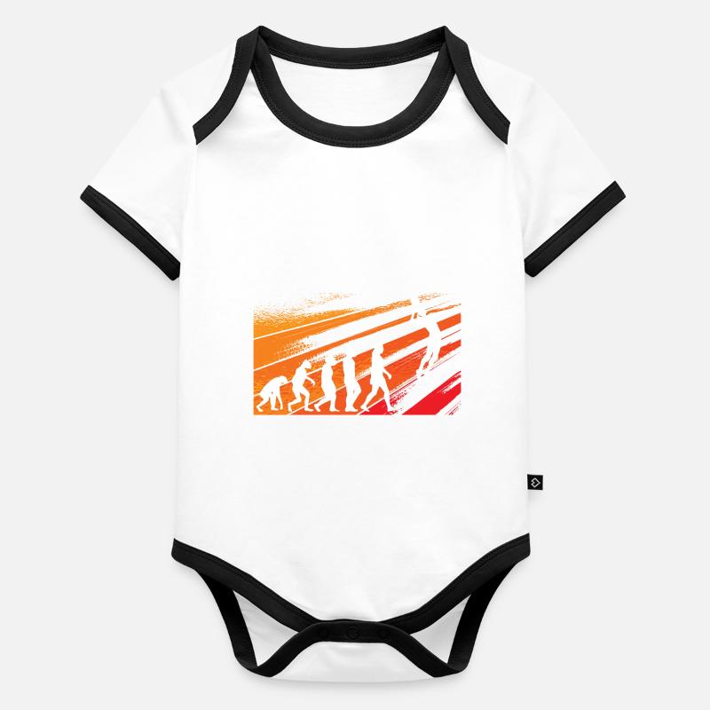Volleyball Player Sport Retro Evolution Body Bébé bio contrasté manches courtes