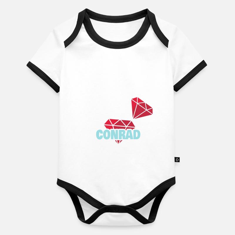 Diamant Conrad Body Bébé bio contrasté manches courtes