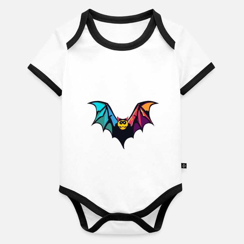 Chauve souris Body Bébé bio contrasté manches courtes