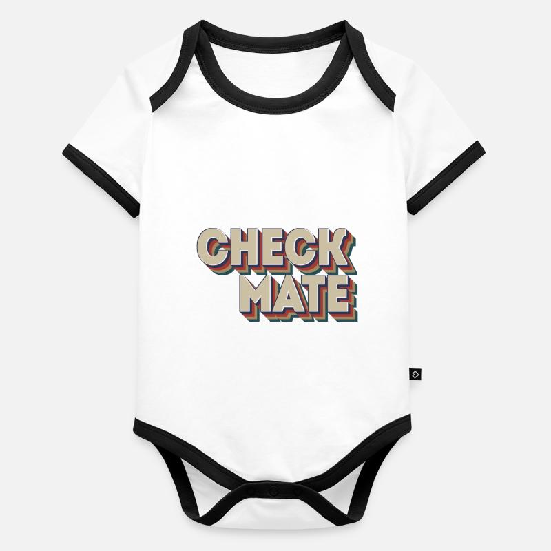 Schach Schachmatt Schachzüge Schachspieler Baby Bio-Kurzarm-Kontrastbody