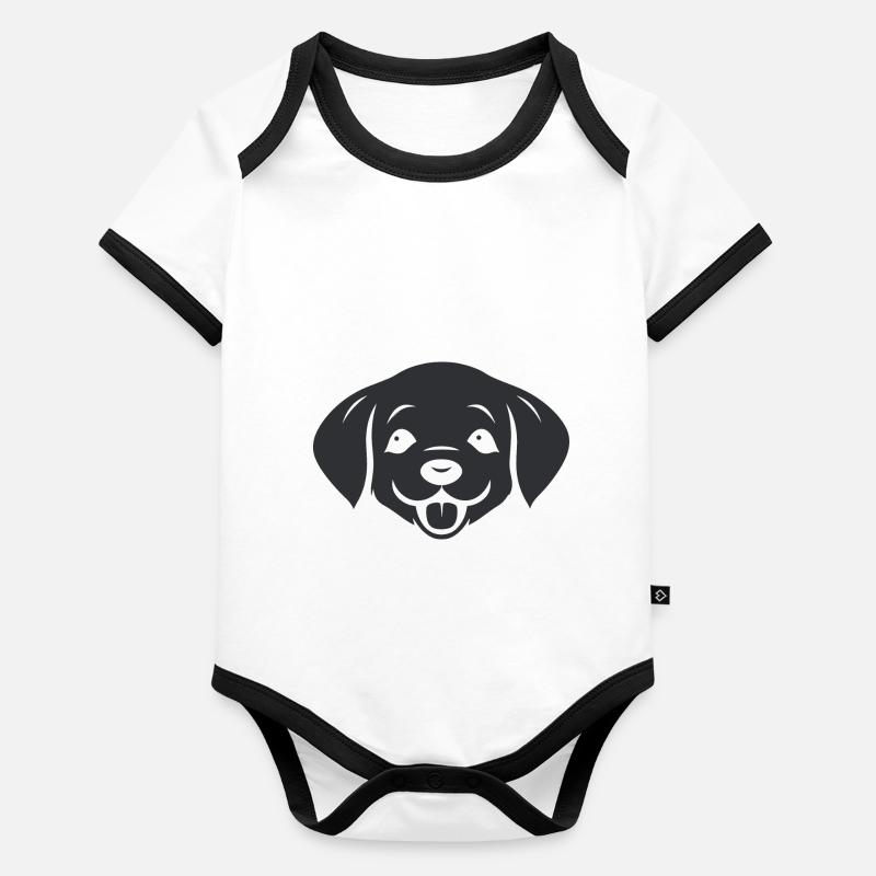 Small dog humor labrador Organic Baby Contrasting Bodysuit