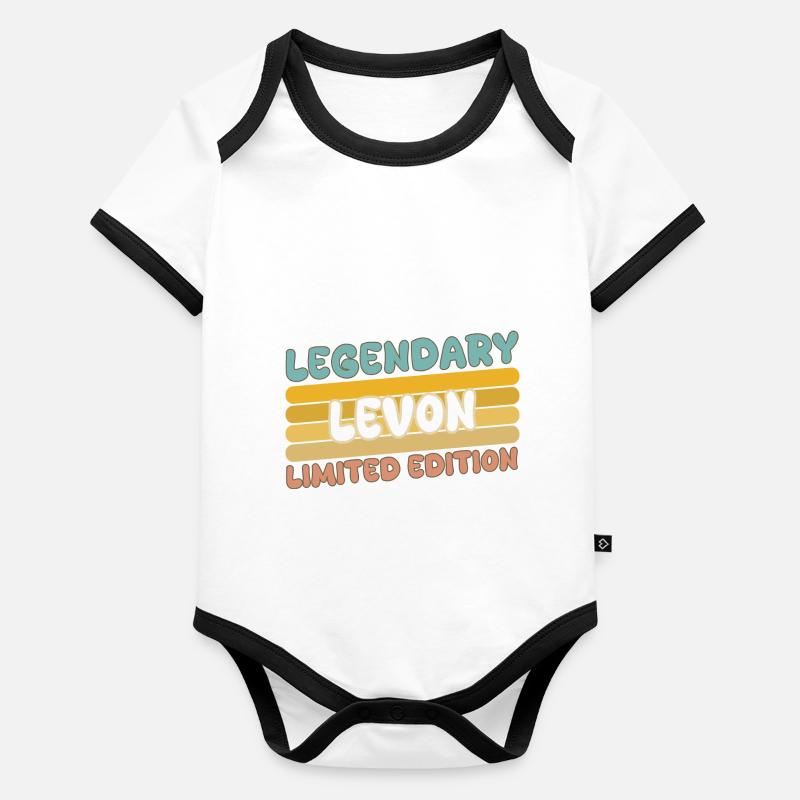 Levon comme nom Body Bébé bio contrasté manches courtes