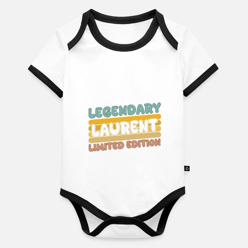 Nom Laurent Body Bébé bio contrasté manches courtes