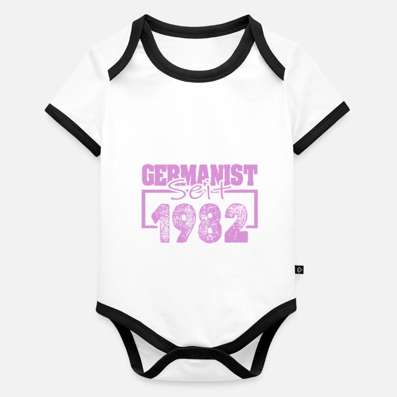 Né en 1982 Body Bébé bio contrasté manches courtes