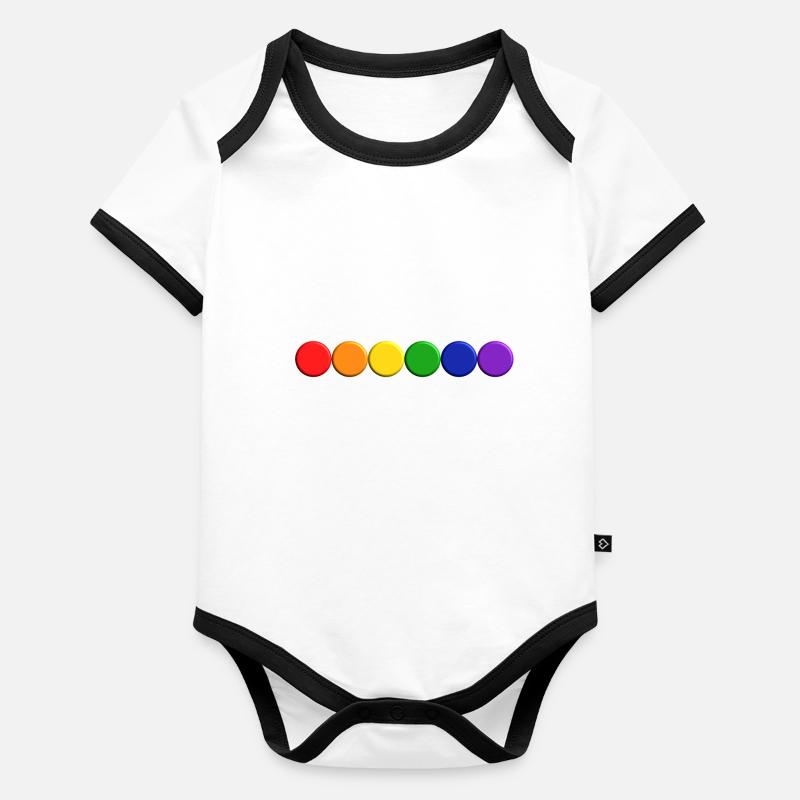 LGBT Dots 3D Baby Bio-Kurzarm-Kontrastbody