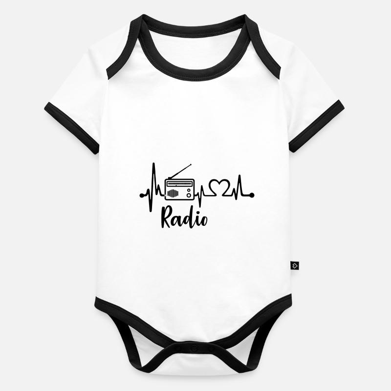 Radio Heartbeat Organic Baby Contrasting Bodysuit