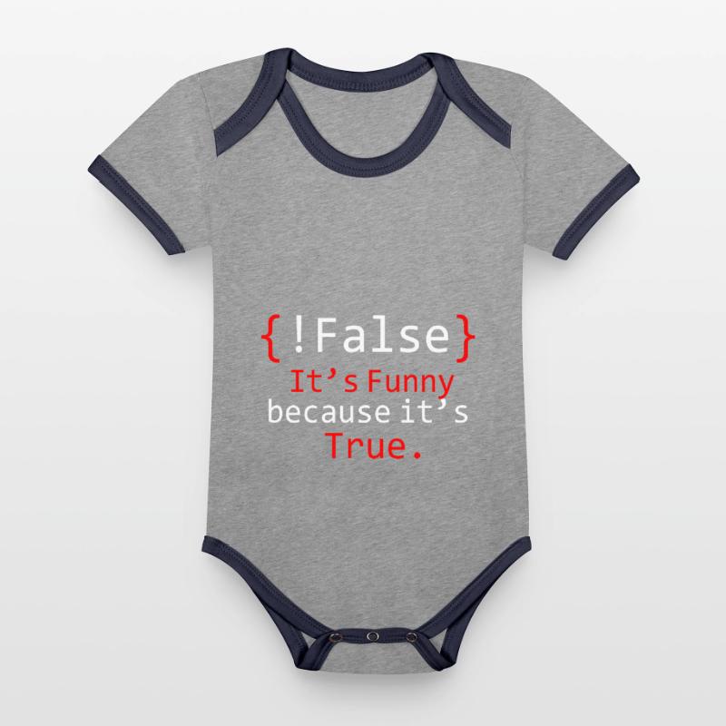 debugging programmer computer science computer nerd Organic Baby Contrasting Bodysuit
