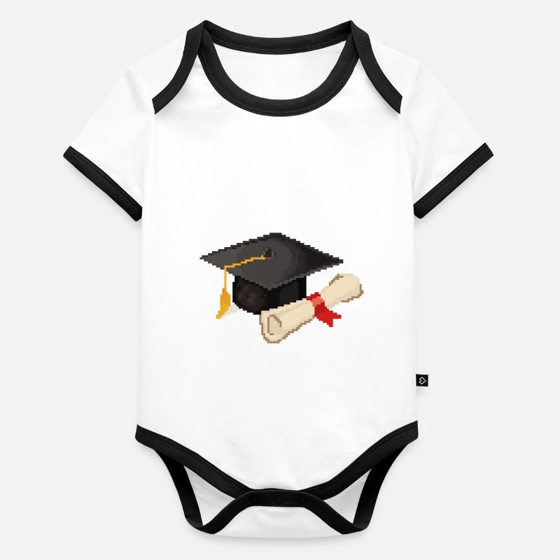 Retro Pixel Uni Degree Organic Baby Contrasting Bodysuit