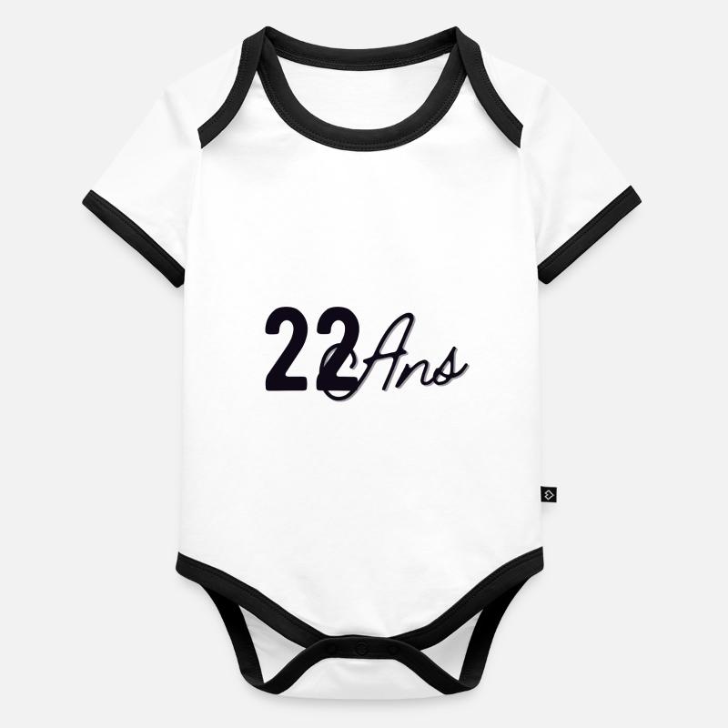 22 Ans Body Bébé bio contrasté manches courtes