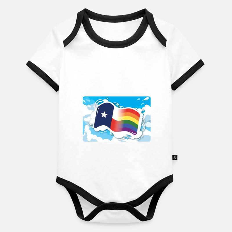 Texas Flag Pride Design for Proud LGBT+ Texans Organic Baby Contrasting Bodysuit