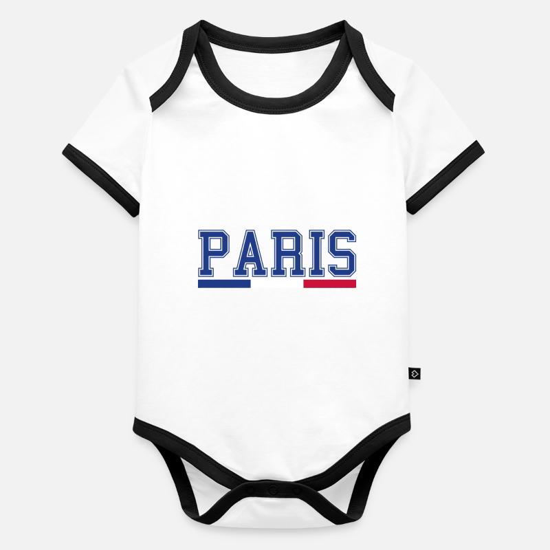 Elegant Paris Typography Organic Baby Contrasting Bodysuit