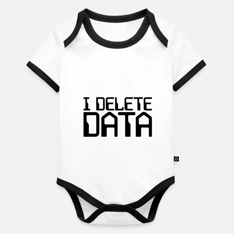 I Delete Data Baby Bio-Kurzarm-Kontrastbody