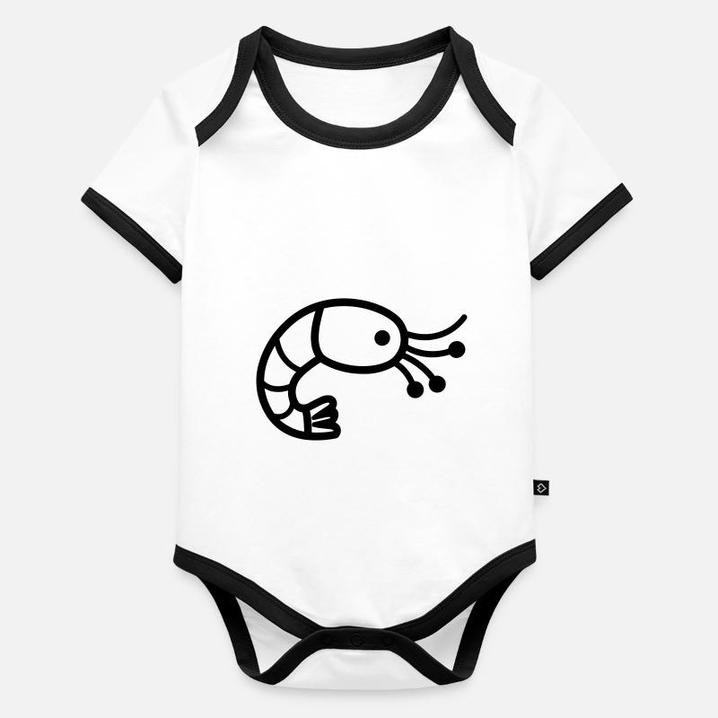 Garnele Baby Bio-Kurzarm-Kontrastbody