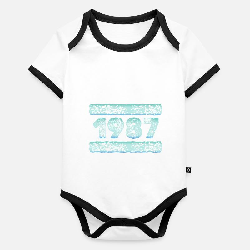 1987 Body Bébé bio contrasté manches courtes