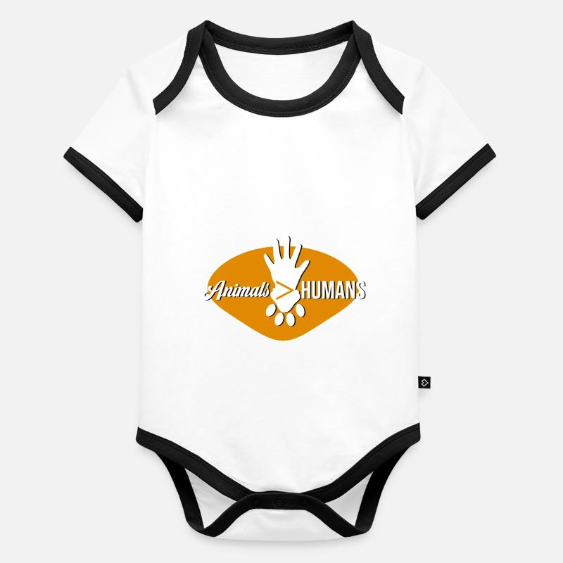 Animals > humans Organic Baby Contrasting Bodysuit