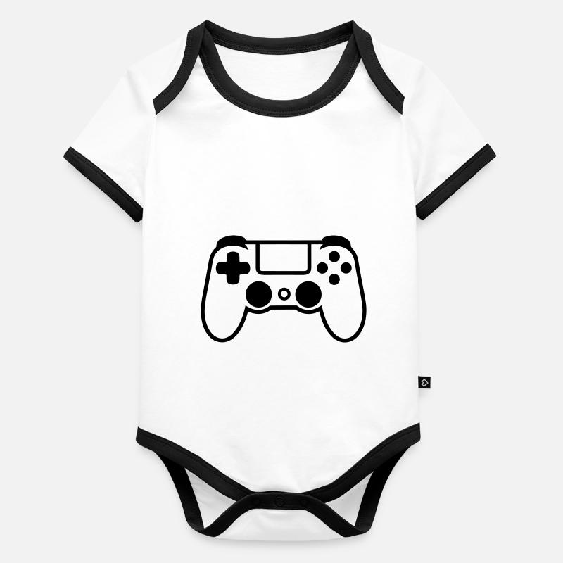 manette de jeux vidéo Body Bébé bio contrasté manches courtes