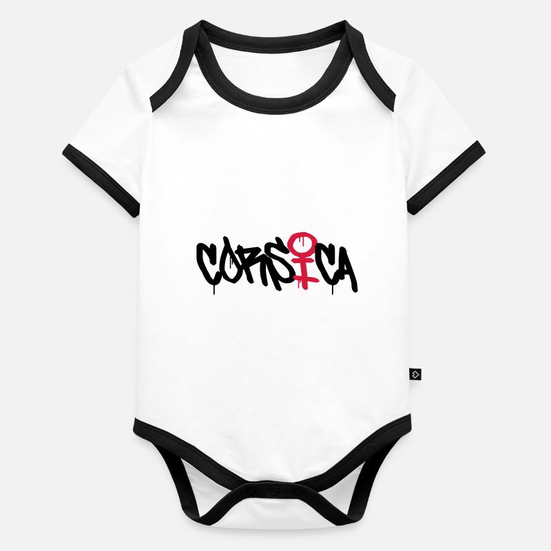 Corsica - Corse Body Bébé bio contrasté manches courtes