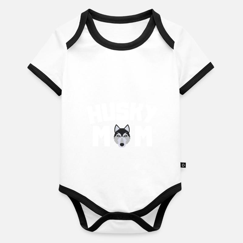 Husky Mama Hunde Haustier Muttertag Geschenk Husky Baby Bio-Kurzarm-Kontrastbody