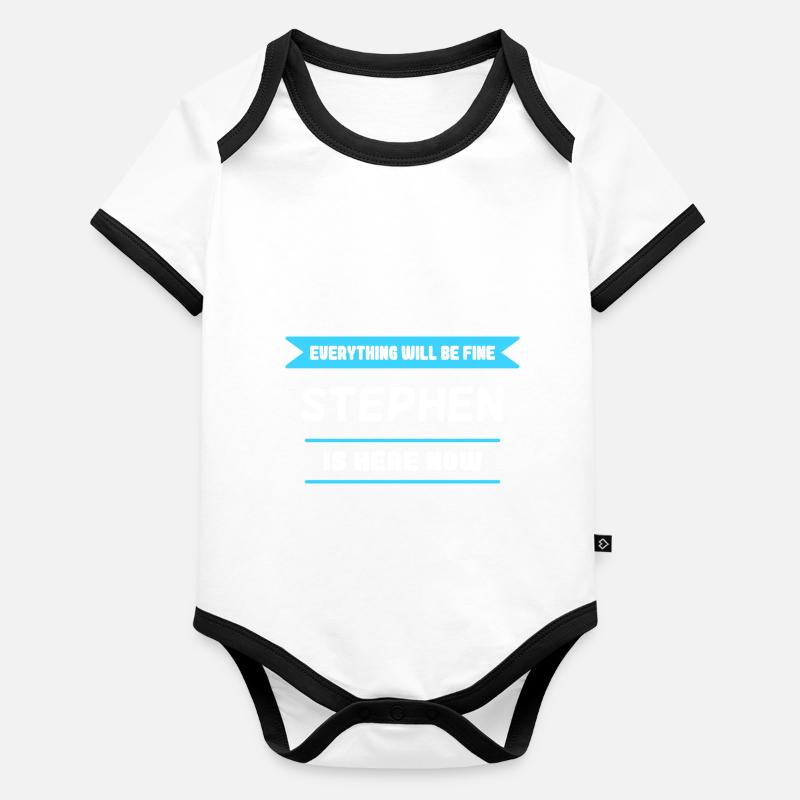 Stephen Name Saying für stolze Stephens Baby Bio-Kurzarm-Kontrastbody