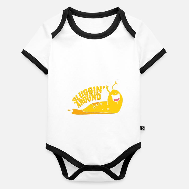 Sluggin autour de la limace de banane Body Bébé bio contrasté manches courtes