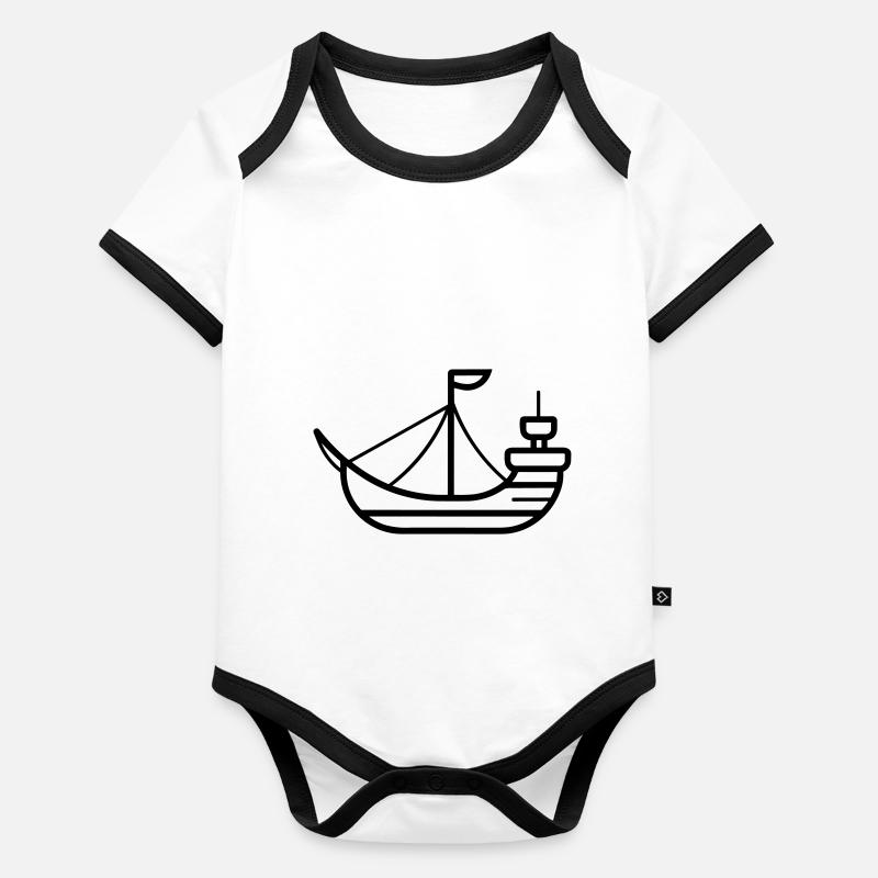 Piratenschiff Baby Bio-Kurzarm-Kontrastbody