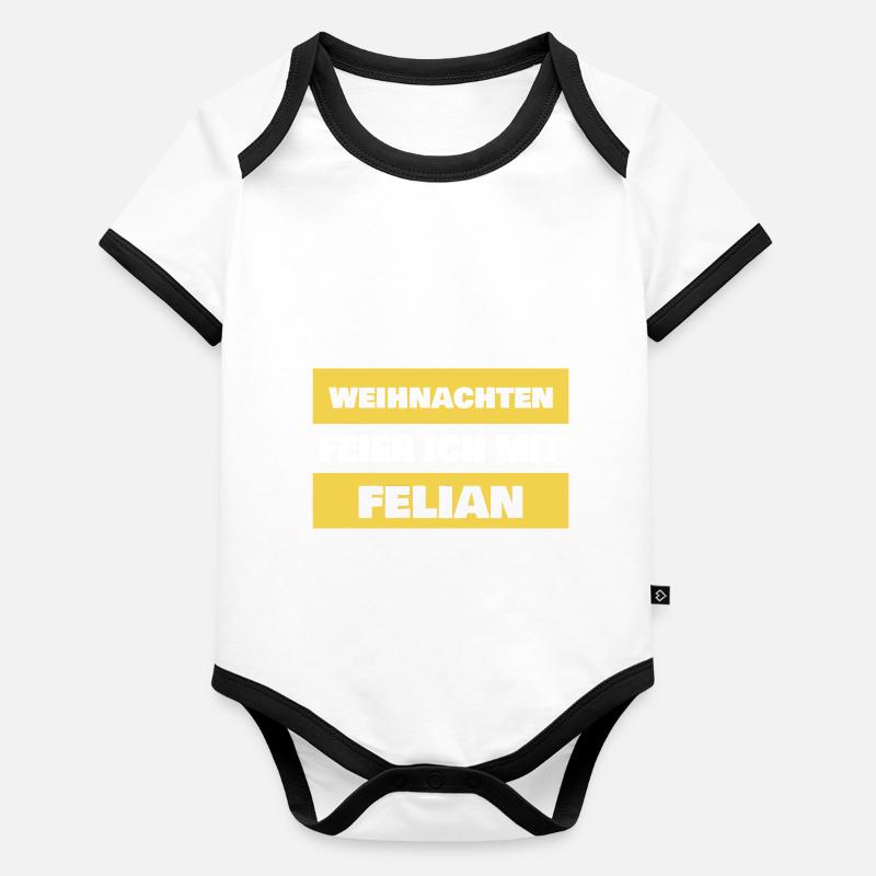 Félin Body Bébé bio contrasté manches courtes