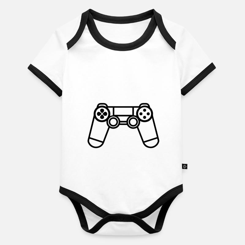 manette de jeux vidéo Body Bébé bio contrasté manches courtes