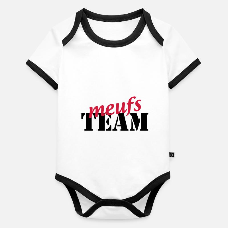 Meufs Team Body Bébé bio contrasté manches courtes