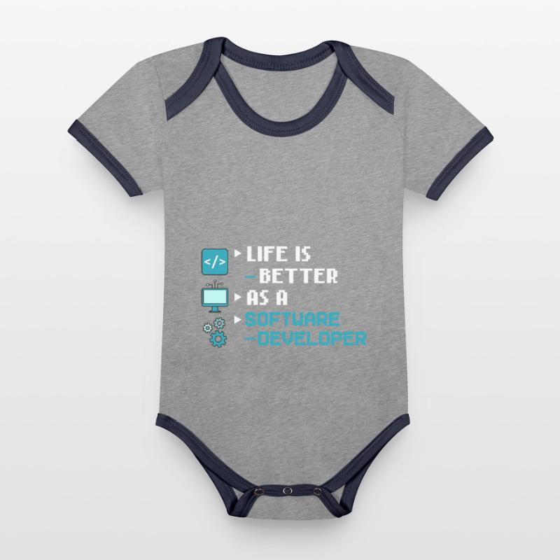 Software Development Software Developer Developer Organic Baby Contrasting Bodysuit