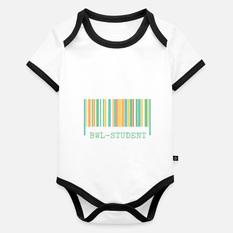Strichcode bwl Student Baby Bio-Kurzarm-Kontrastbody