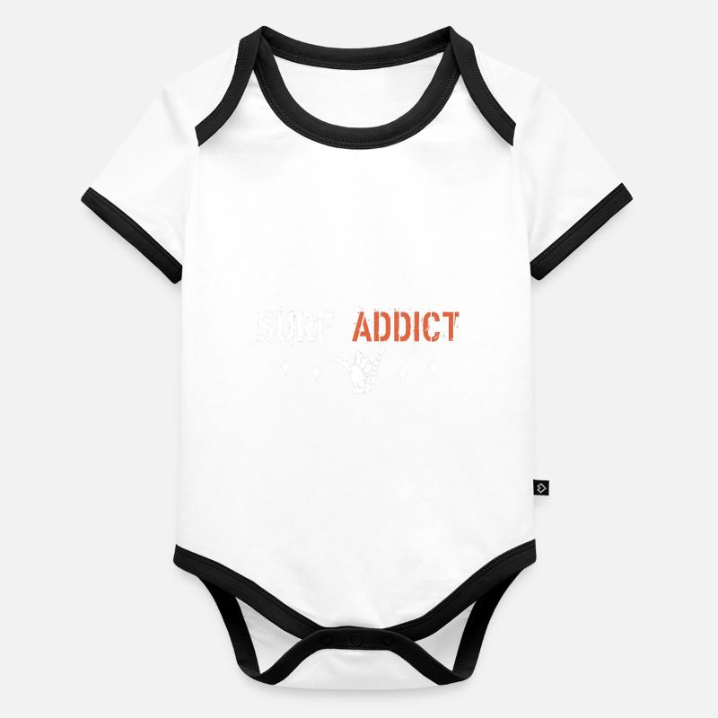 surf addict Body Bébé bio contrasté manches courtes