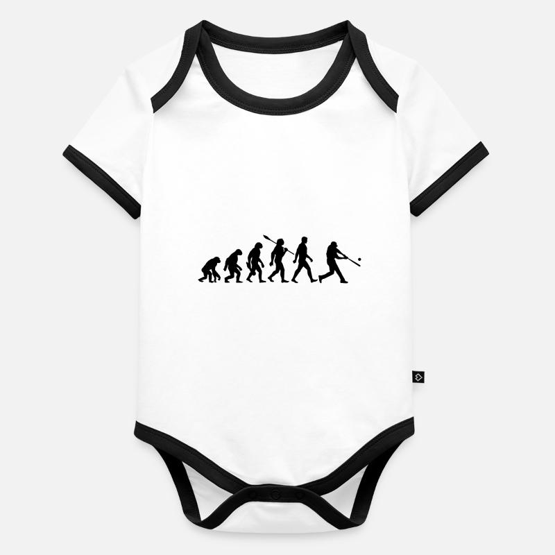 Evolution Baseball Batteur Body Bébé bio contrasté manches courtes