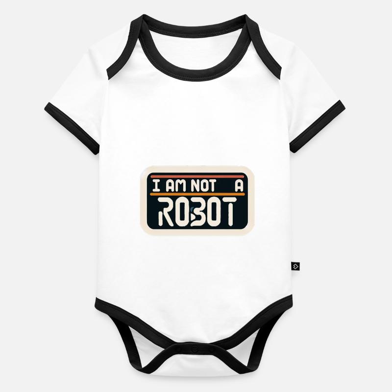 I Am Not A Robot 4 Baby Bio-Kurzarm-Kontrastbody