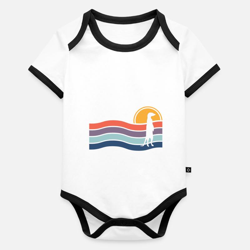 Erdmännchen Baby Bio-Kurzarm-Kontrastbody