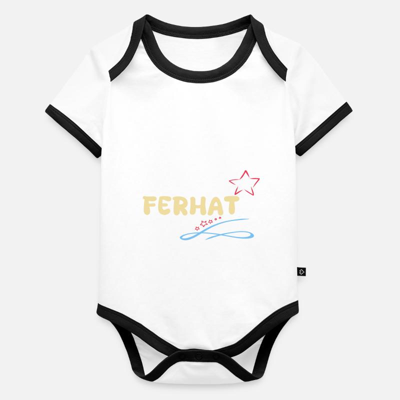 Ferhat Body Bébé bio contrasté manches courtes