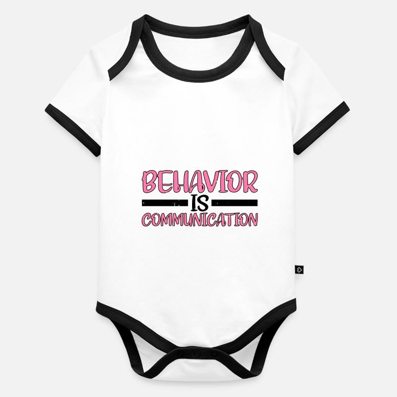 Behavior Is Communication 8 Organic Baby Contrasting Bodysuit