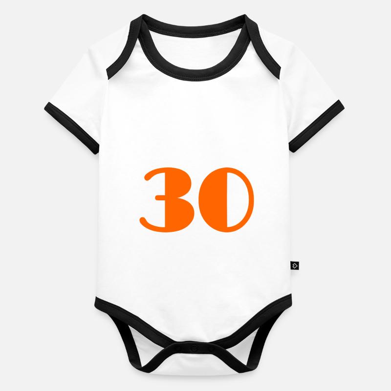 30. 30 YEARS. 30TH ANNIVERSARY. 30 YEARS ANNIVERSARY Organic Baby Contrasting Bodysuit