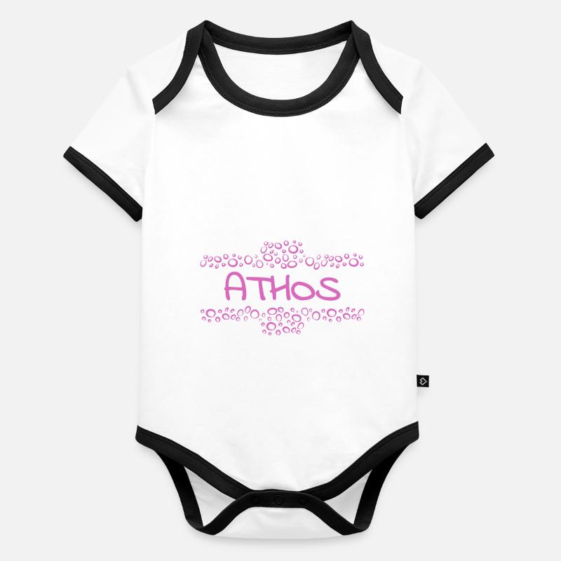 Athos comme prénom Body Bébé bio contrasté manches courtes