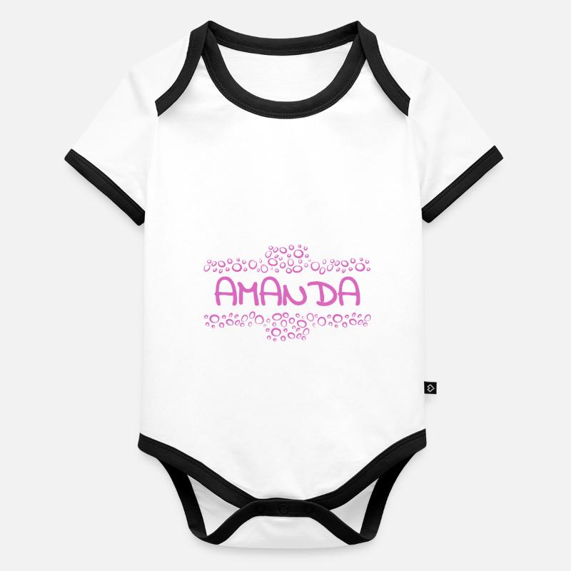 Amanda comme prénom Body Bébé bio contrasté manches courtes