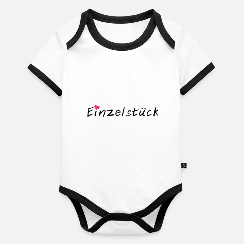 Einzelstueck mit Herz Baby Bio-Kurzarm-Kontrastbody