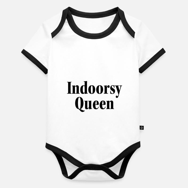 Indoorsy Queen Home Office Remote Work Organic Baby Contrasting Bodysuit